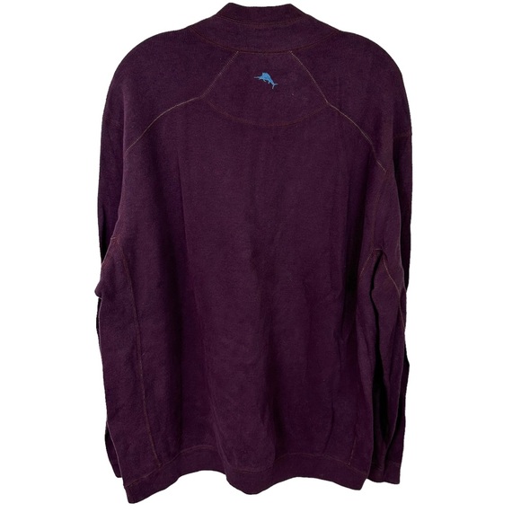 Tommy Bahama Reversible Sweatshirt Mens Sweater 1/4 Zip Long Sleeve Purple Large - Picture 9 of 9